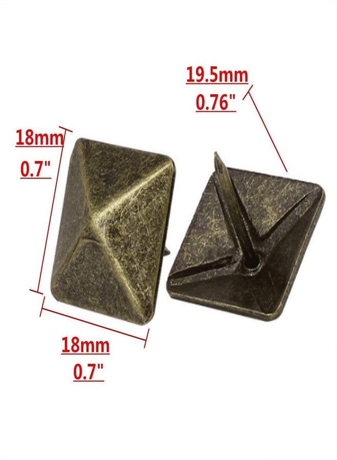 Sydien Square Cone Antique Brass Upholstery Nails Furniture Tacks Pushpins Hardware Decor 50 Pcs - Image 2